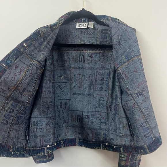 Chico’s Design Y2K Embroidered Denim Jean Jacket - Picture 11 of 14